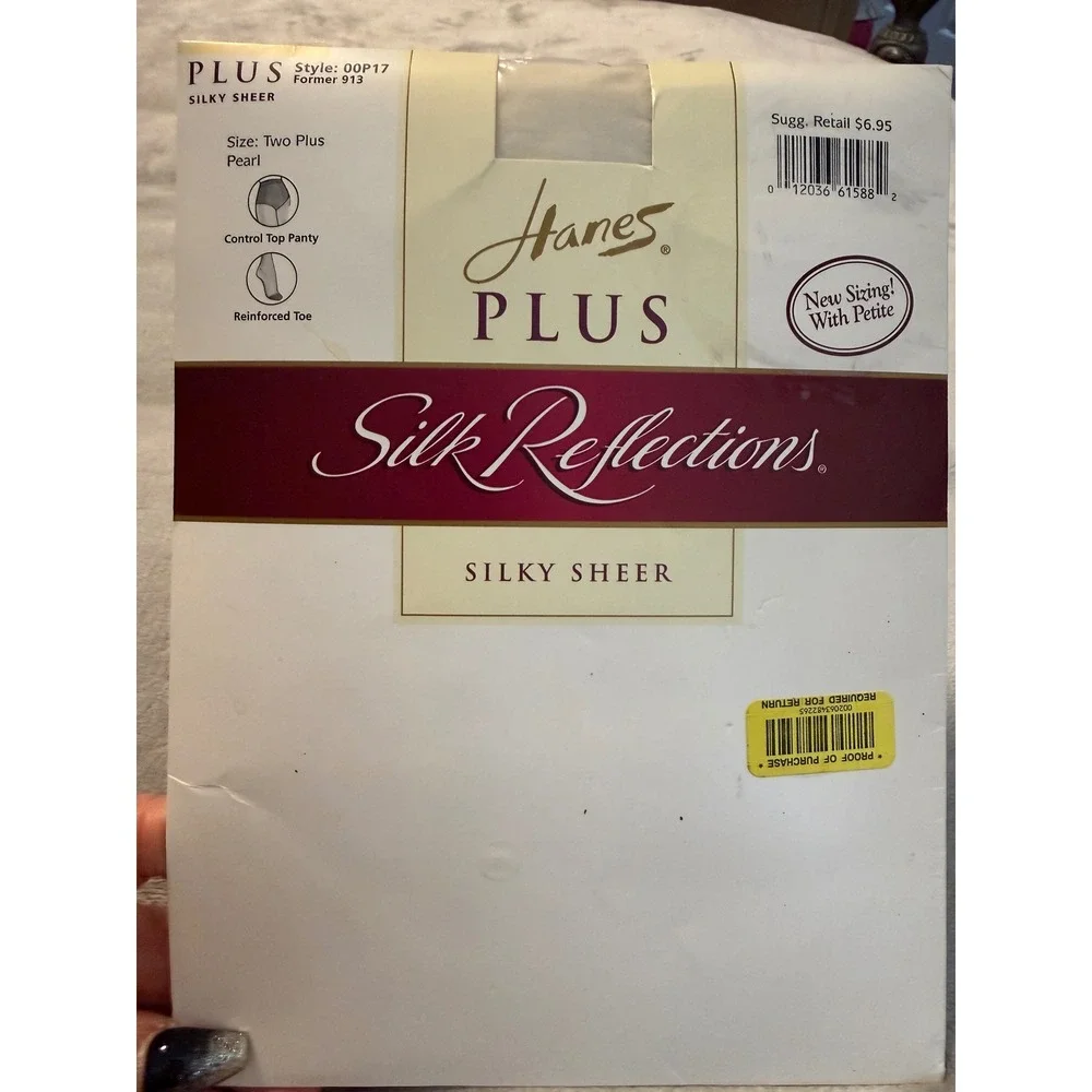 Hanes Silk Reflections Plus Silky‎ Sheer 2X Pearl Vintage NIP